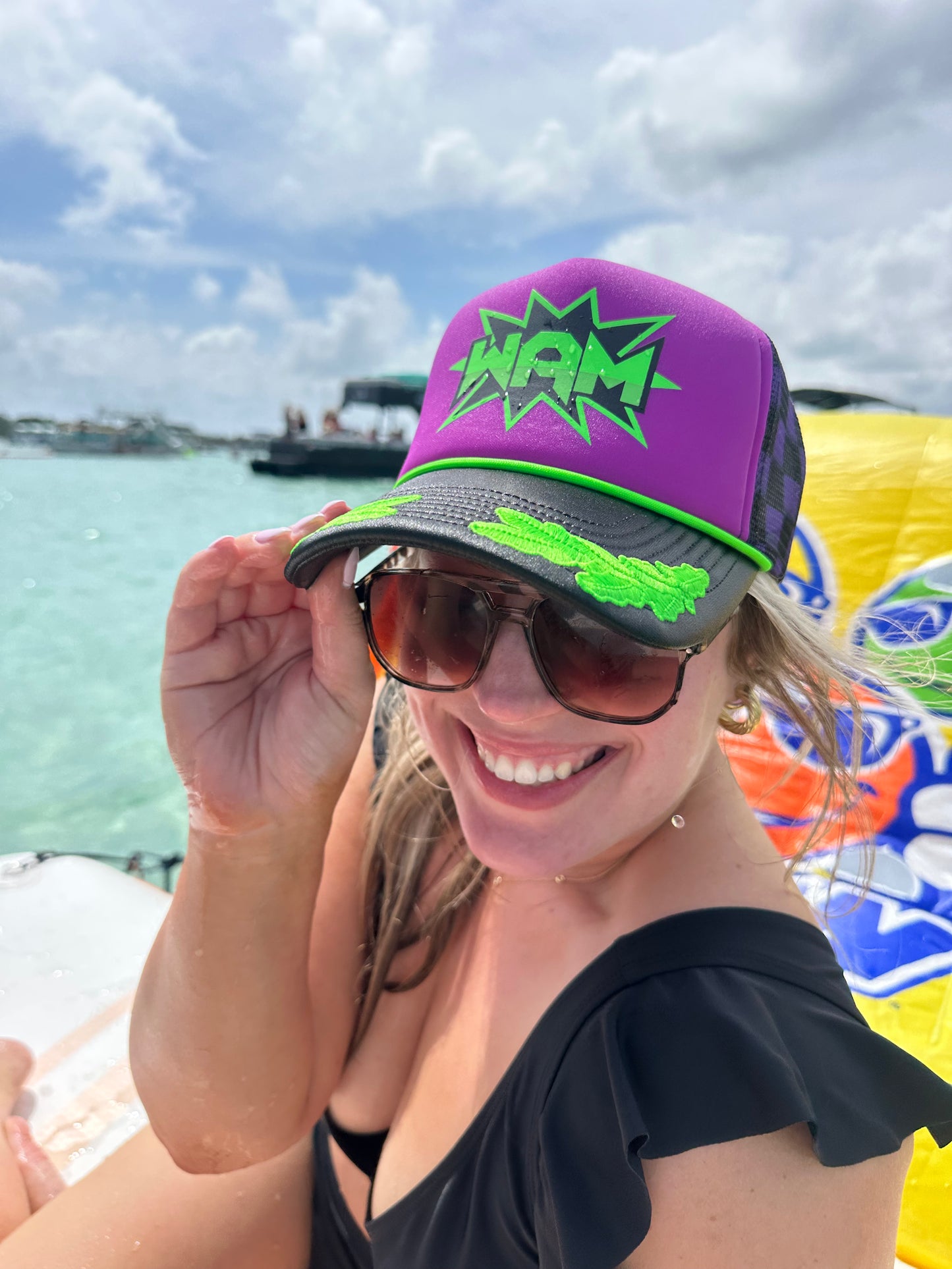 Purple WAM Hat + Green Logo