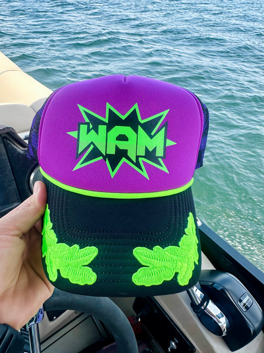 Purple WAM Hat + Green Logo