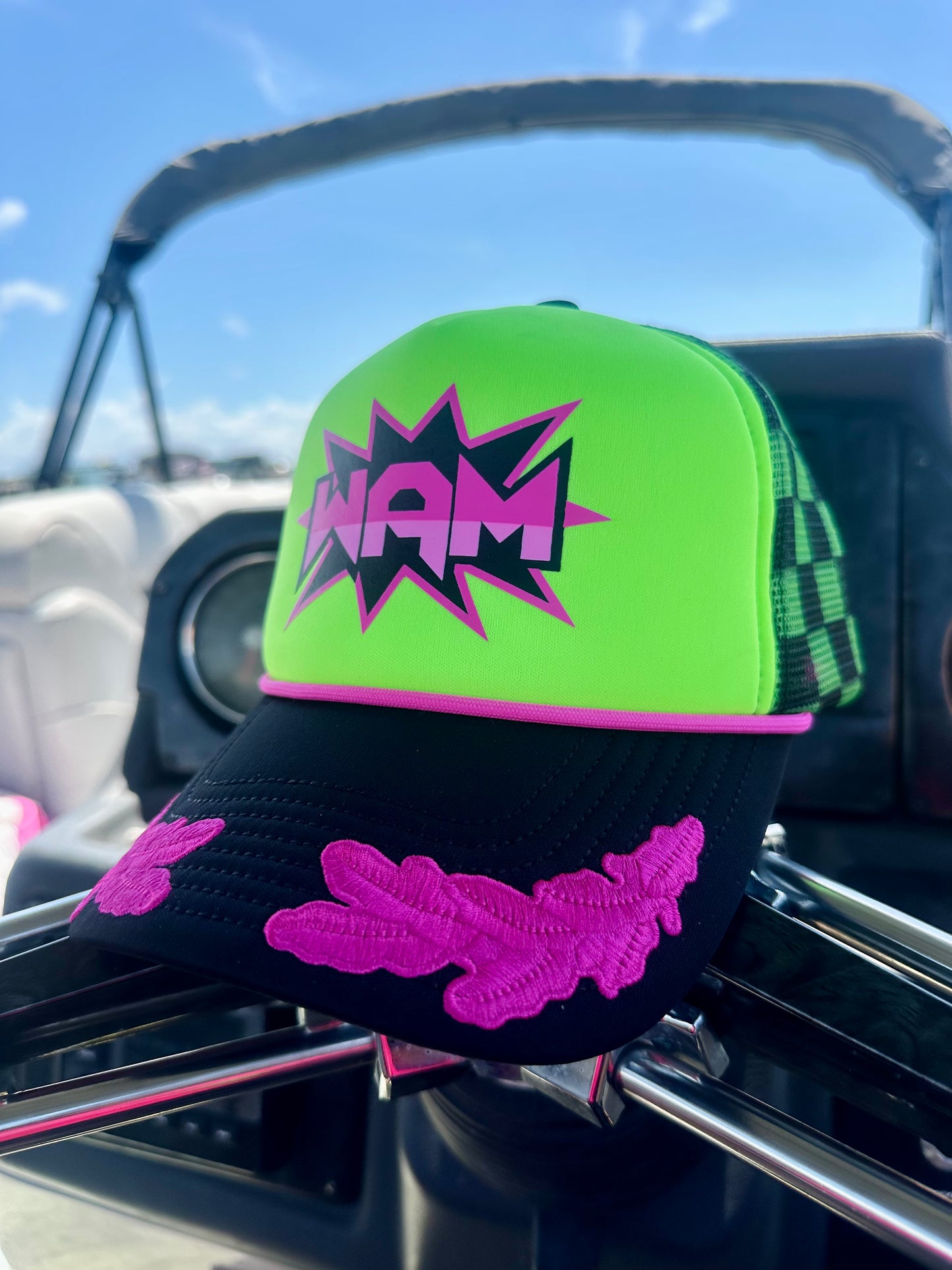 Green WAM Hat + Purple Logo