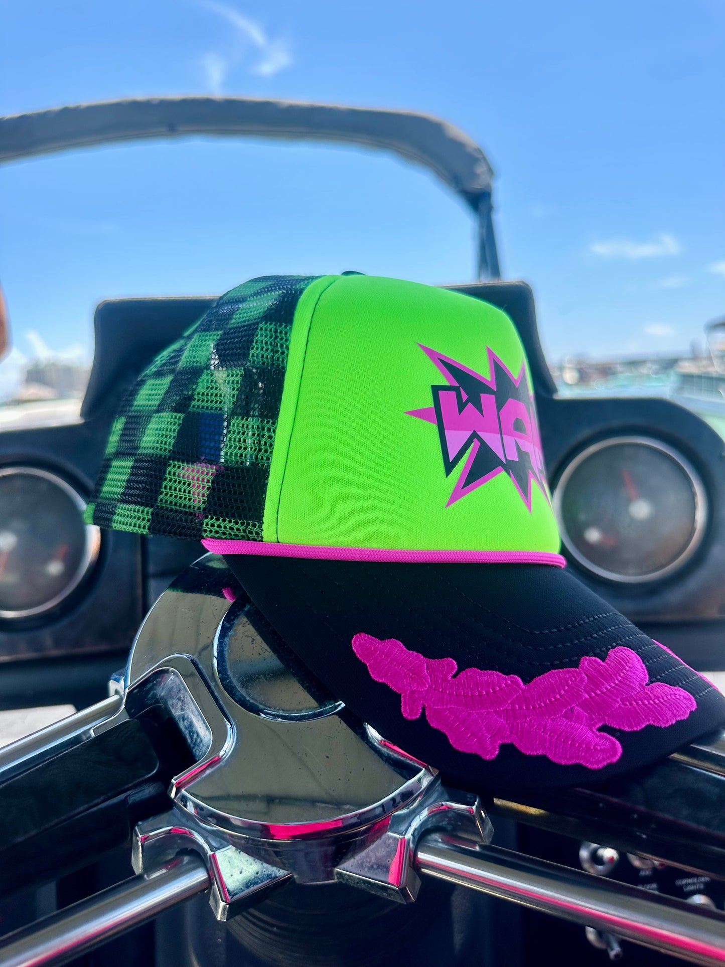 Green WAM Hat + Purple Logo