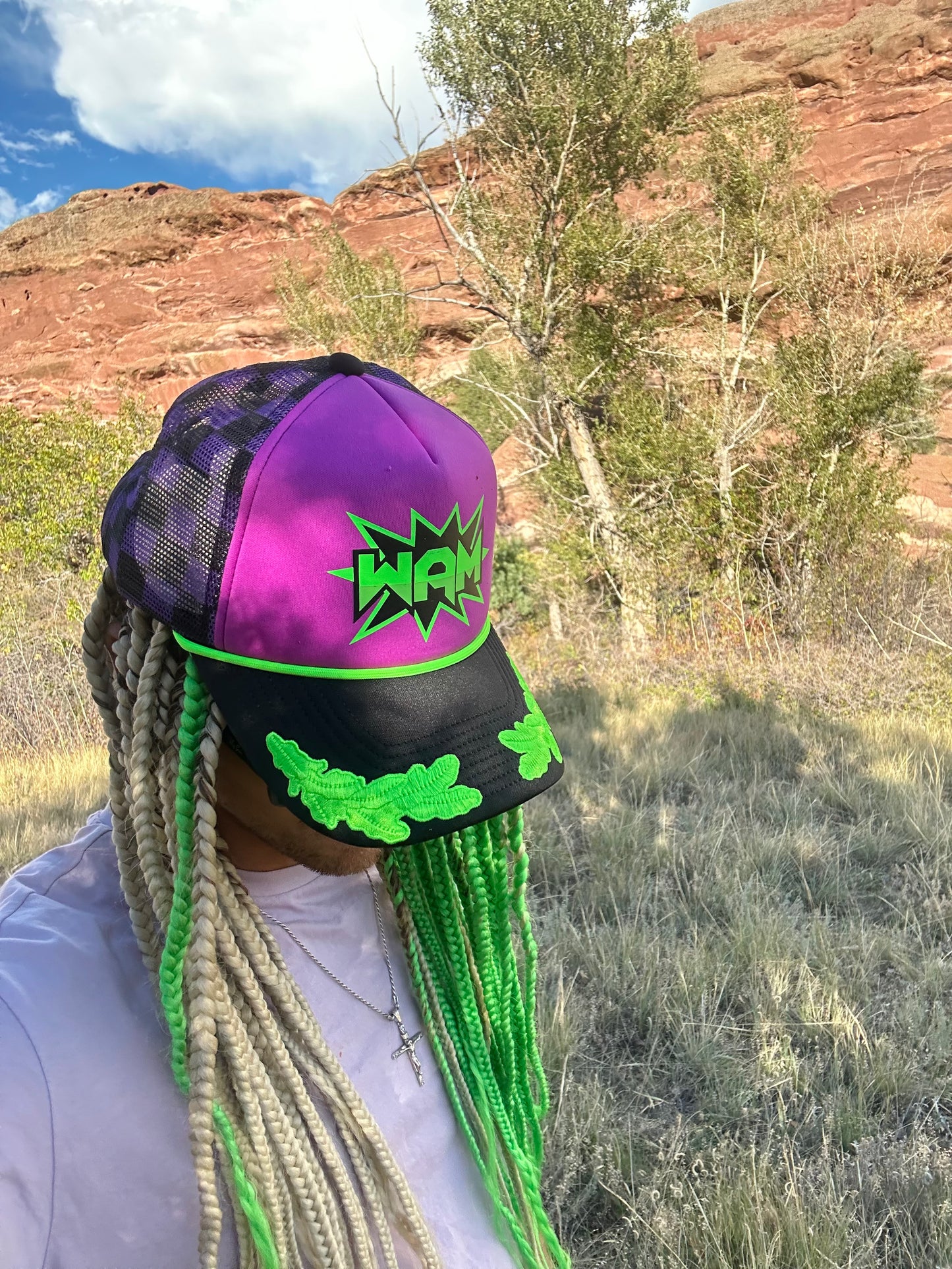 Purple WAM Hat + Green Logo