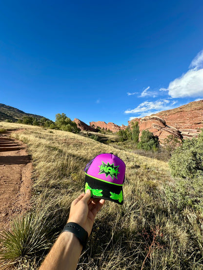 Purple WAM Hat + Green Logo
